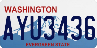 WA license plate AYU3436