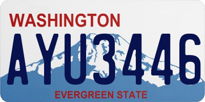 WA license plate AYU3446
