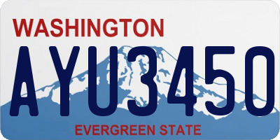 WA license plate AYU3450