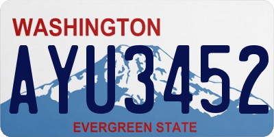 WA license plate AYU3452