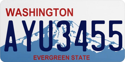 WA license plate AYU3455