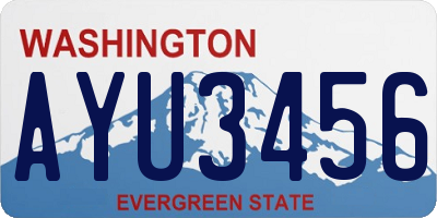 WA license plate AYU3456