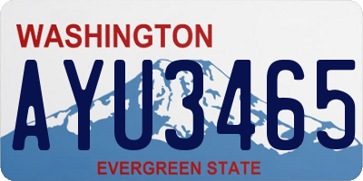 WA license plate AYU3465