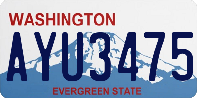 WA license plate AYU3475