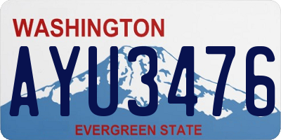 WA license plate AYU3476