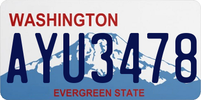 WA license plate AYU3478