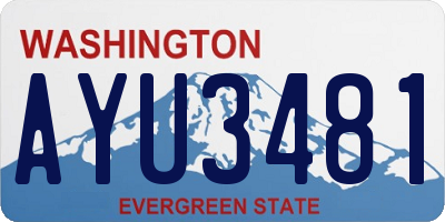 WA license plate AYU3481