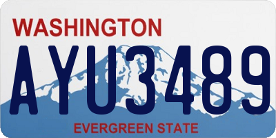 WA license plate AYU3489