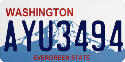 WA license plate AYU3494