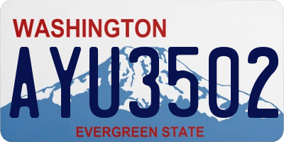 WA license plate AYU3502