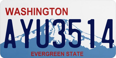 WA license plate AYU3514