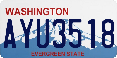 WA license plate AYU3518