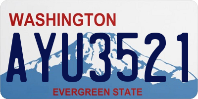 WA license plate AYU3521