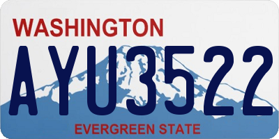 WA license plate AYU3522