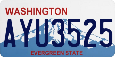 WA license plate AYU3525