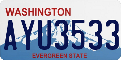 WA license plate AYU3533