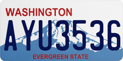 WA license plate AYU3536