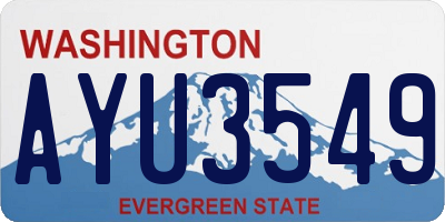WA license plate AYU3549