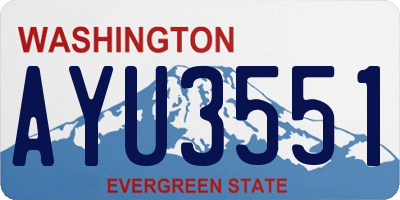 WA license plate AYU3551
