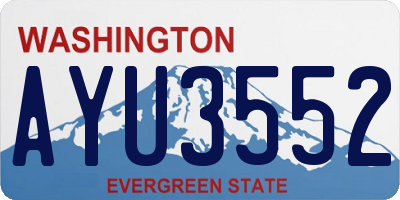 WA license plate AYU3552