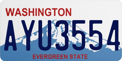 WA license plate AYU3554