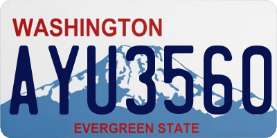 WA license plate AYU3560