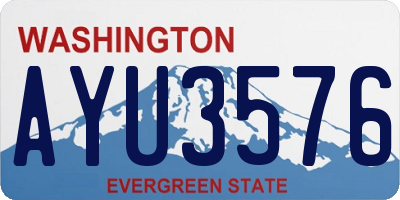 WA license plate AYU3576