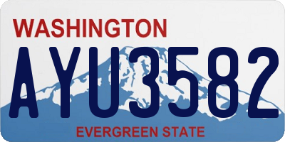WA license plate AYU3582