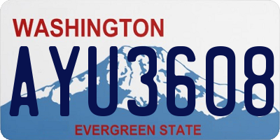WA license plate AYU3608