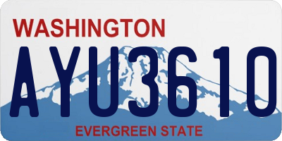 WA license plate AYU3610