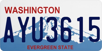 WA license plate AYU3615