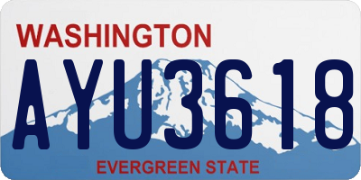 WA license plate AYU3618