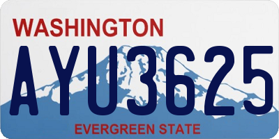 WA license plate AYU3625