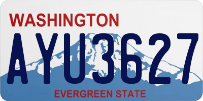 WA license plate AYU3627
