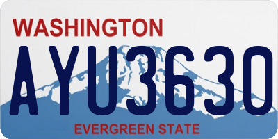 WA license plate AYU3630