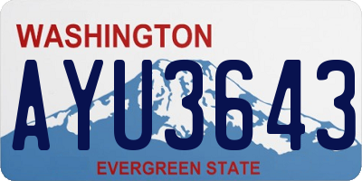 WA license plate AYU3643
