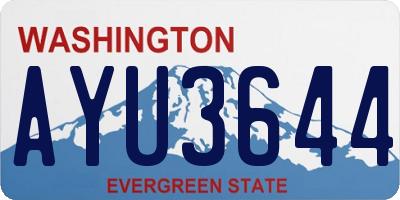 WA license plate AYU3644