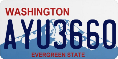 WA license plate AYU3660