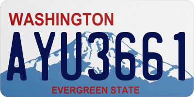 WA license plate AYU3661