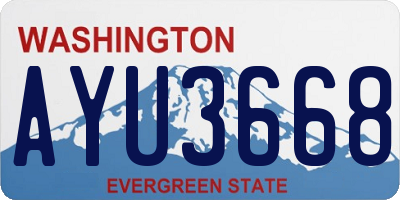 WA license plate AYU3668