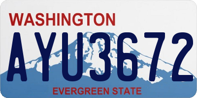 WA license plate AYU3672