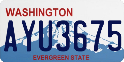 WA license plate AYU3675