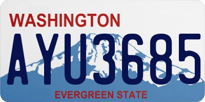 WA license plate AYU3685