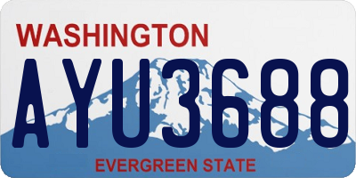 WA license plate AYU3688
