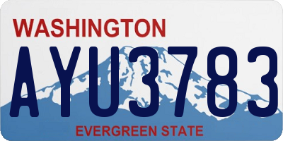 WA license plate AYU3783