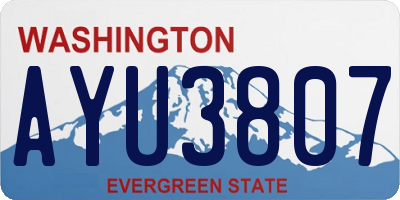 WA license plate AYU3807