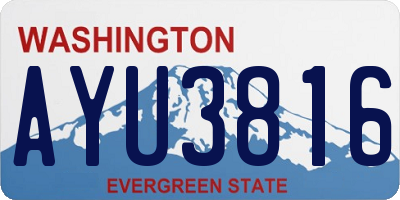 WA license plate AYU3816