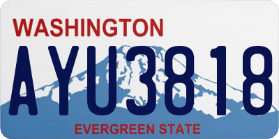 WA license plate AYU3818