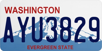 WA license plate AYU3829