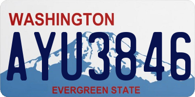 WA license plate AYU3846